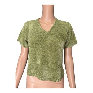 Green V-Neck Women's Sweater